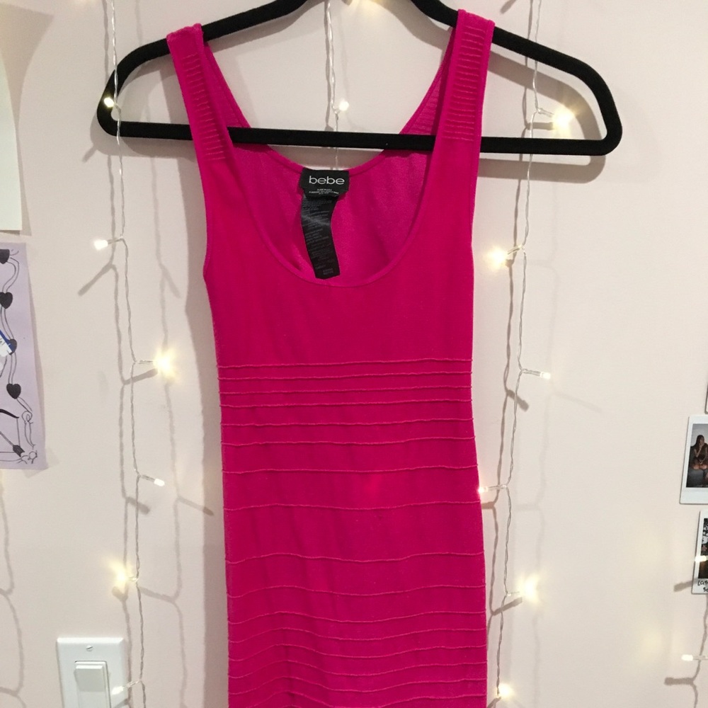 hot pink tight fitted mini dress